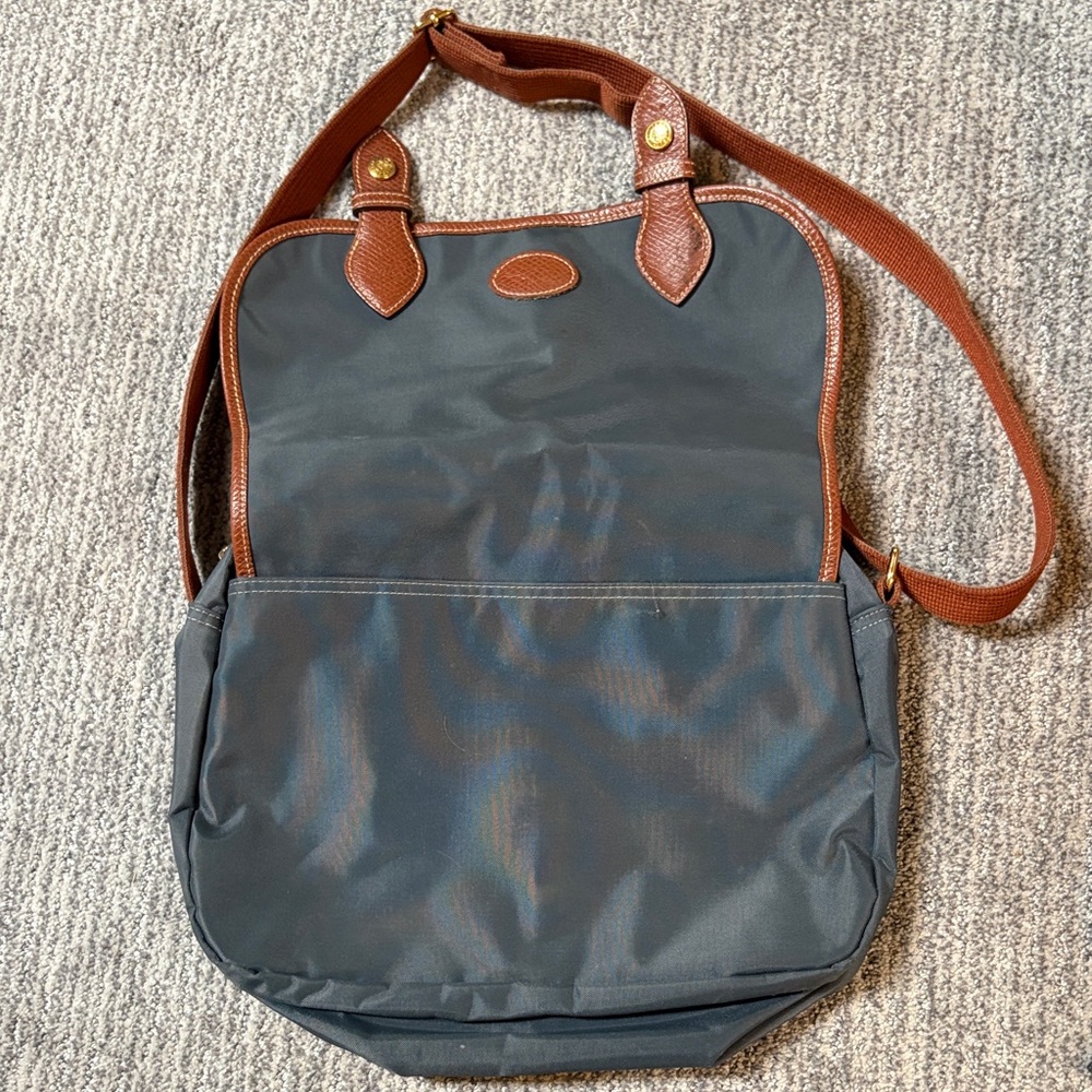 Longchamp Blue and Brown Crossbody Shoulder Bag - Picture 5 of 5